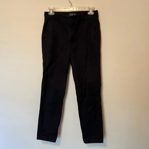 Abercrombie and Fitch black chino high rise straight pants size 27 / 4 - Picture 1 of 3